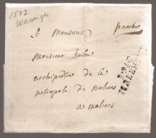 L. Datée De WASSEIGES 1802 Marque P.94.P/TIRLEMONT Pour Malines - 1794-1814 (Periodo Frances)