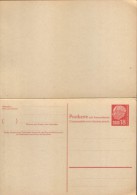 Saar/Federation -Postal Stationery Postcard Unused With Paid Answer 1957 - P46,18/18,red - 2/scans - Postal Stationery