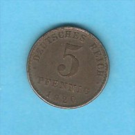 GERMANY   5 PFENNIG  1920 A (KM # 19) - 5 Renten- & 5 Reichspfennig