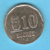 ECUADOR  10 SUCRES 1991 (KM # 92.2) - Ecuador