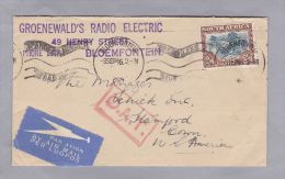 Süd Afrika 1945-08-08 Bloenfontein O.A.T. Luftpost Brief Stanford USA - Non Classés