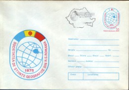 Romania -Postal Stationery Cover Unused 1975 - Centenary, Geographical Society Of Romania With Special Cancellation - Geography