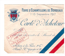 Carte D'acheteur Foire D'échantillons De Bordeaux (PPP074) - Sports & Tourism