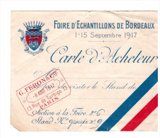 Carte D'acheteur Foire D'échantillons De Bordeaux (PPP074) - Sports & Tourisme