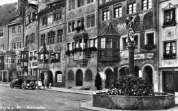 RPPC ~ STEIN AM RHEIN RATHAUSPLATZ, SWITZERLAND ~ NICELY ANIMATED - Stein Am Rhein