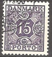 DENMARK #15 ØRE PORTO  STAMPS FROM YEAR 1937 - Strafport