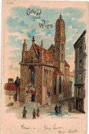 Carte Postale Ancienne D´AUTRICHE - GRUSS AUS  WIEN - KIRCHE MARIA STIEGEN - Kirchen