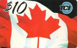 -CARTE-PREPAYEE-CANADA-10$-TCI-NAVIGATA-DRAPEAUX-T BE - Kanada