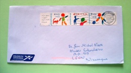 Netherlands 2015 Cover To Nicaragua - Children Surtax - Cat - Drawings - Briefe U. Dokumente