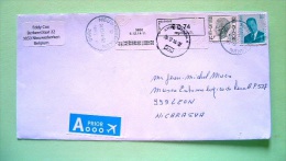 Belgium 2014 Cover To Nicaragua - King - Machine Franking - Lettres & Documents