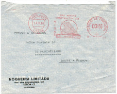 PORTOGALLO - PORTUGAL - 1968 - Airmail - Red Cancel, EMA 3,50 VIGAS - Viaggiata Da Santa Justa Per Montbéliard, France - Frankeermachines (EMA)