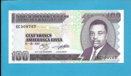 BURUNDI - 100 FRANCS - 01/08/2001 - Pick 37.c - UNC. - Série GC - Prince Rwagasore - 2 Scans - Burundi