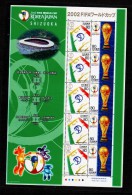 Japan 02 South Korea-Japan FIFA World Football Championships Shizuoka Souvenier Sheet,Belgium Russia Cameroon Germany - 2002 – Corée Du Sud / Japon