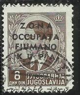 OCCUPAZIONI ITALIANE ITALY ITALIA ZONA FIUMANO KUPA 1941 OVERPRINTED SOPRASTAMPATO 8 D USATO USED OBLITERE´ - Fiume & Kupa