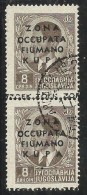 OCCUPAZIONI ITALIANE ITALY ITALIA ZONA FIUMANO KUPA 1941 OVERPRINTED SOPRASTAMPATO 8 D COPPIA USATA PAIR USED OBLITERE´ - Fiume & Kupa