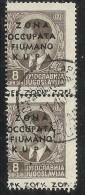 OCCUPAZIONI ITALIANE ITALY ITALIA ZONA FIUMANO KUPA 1941 OVERPRINTED SOPRASTAMPATO 8 D COPPIA USATA PAIR USED OBLITERE´ - Fiume & Kupa