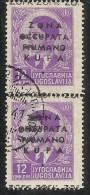 COLONIE ITALIANE: ZONA FIUMANO KUPA 1941 SOPRASTAMPATO OVERPRINTED 12 D COPPIA USATA PAIR USED OBLITERE´ - Fiume & Kupa