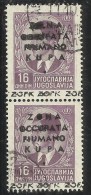 OCCUPAZIONI ITALIANE ITALY ITALIA ZONA FIUMANO KUPA 1941 OVERPRINTED SOPRASTAMPATO 16 D COPPIA USATA PAIR USED OBLITERE´ - Fiume & Kupa