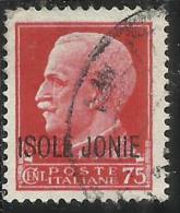 ISOLE JONIE 1941 SOPRASTAMPATO D´ITALIA ITALY OVERPRINTED CENT. 75 C USATO USED OBLITERE´ - Isole Ionie