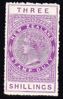 Neuseeland - Fiscalmarke SG F 100/113 * 3 Shillings - Post-fiscaal