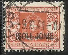 OCCUPAZIONI ITALIANE ISOLE JONIE 1941 SEGNATASSE POSTAGE DUE TASSE TAXES SOPRASTAMPATO ITALIA ITALY LIRE 1 L. USATO USED - Ionische Eilanden