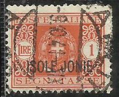 OCCUPAZIONI ITALIANE ISOLE JONIE 1941 SEGNATASSE POSTAGE DUE TASSE TAXES SOPRASTAMPATO ITALIA ITALY LIRE 1 L. USATO USED - Îles Ioniennes