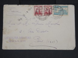 ESPAGNE-Enveloppe De Soller Pour Paris En 1937 Avec Censure à Voir  P7218 - Marcas De Censura Republicana