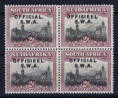 South West Africa: Service Mi.nr. 21 I And 22 I In 4 Block,  Point Missing Top Right Stamp After Officieel - South West Africa (1923-1990)