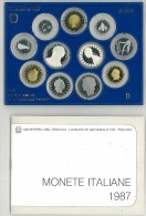 SERIE PROOF FONDO SPECCHIO 1987 - Confezione Zecca  Italia - Tiratura 10000 - COMPLETA DI ASTUCCIO ORIGINALE - Mint Sets & Proof Sets