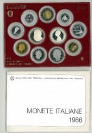 SERIE PROOF FONDO SPECCHIO 1986 - Confezione Zecca  Italia - Tiratura 17.500 - COMPLETA DI ASTUCCIO ORIGINALE - Jahressets & Polierte Platten
