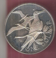 BR.VIRGIN ISLANDS 1 DOLLAR 1973 ZILVER PROOF BIRDS - Britse Maagdeneilanden