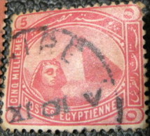 Egypt 1888 Sphinx And Pyramid 5m - Used - 1866-1914 Khedivate Of Egypt