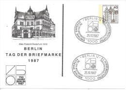 Germany (Berlin)  1987  Tag Der Briefmarke  Mi.PP80 - Cartes Postales Privées - Oblitérées