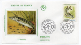 1990--enveloppe FDC "Soie" --Nature De France-Poissons-Le Brochet  Cachet  NEUILLY SUR SEINE-92 - 1990-1999