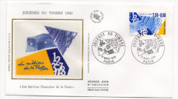 1990--enveloppe FDC "Soie" --Journée Du Timbre-Sces Financiers De La Poste (tp Carnet)-cachet  PARIS-75 - 1990-1999