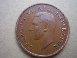 SOUTH AFRICA 1941 GEORGE V  ONE PENNY BRONZE USED COIN.in VERY NICE CONDITION. - Sudáfrica