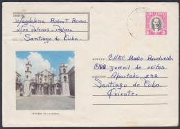 1979-EP-64 CUBA 1979. Ed.184b. POSTAL STATIONERY. ENTERO POSTAL. J. MARTI. CASA CATEDRAL DE LA HABANA. STGO CUBA. USED. - Covers & Documents