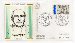 1991--enveloppe FDC "Soie"-Poètes Français--Francis PONGE--cachet  MONTPELLIER--34---env Numérotée - 1990-1999