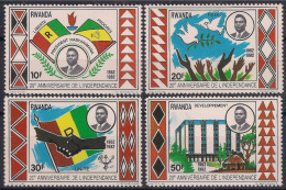 RWANDA 1982 - 20e Ann De L'independence Du Rwanda, President Habyarimana, Drapeaux - 4 Val Neuf // Mnh - Unused Stamps