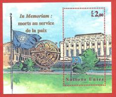 ONU - NAZIONI UNITE GINEVRA FOGLIETTO MNH - 1999 - In Memoria Dei Caduti Per La Pace - 2,00 Fr. - Michel NT-GE BL12 - Hojas Y Bloques
