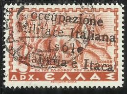 ITACA 1941 MITOLOGICA SOPRASTAMPATO DI GRECIA MYTHOLOGICAL GREECE OVERPRINTED D 5 DRX USATO USED OBLITERE' - Cefalonia & Itaca