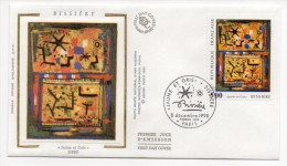 1990--enveloppe FDC "Soie" --BISSIERES (peintre)--Tableau "Jaune Et Gris"--cachet  PARIS--75 - 1990-1999