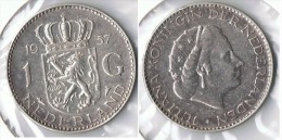 HOLANDA  GULDEN 1957 PLATA SILVER G1 - 1 Gulden