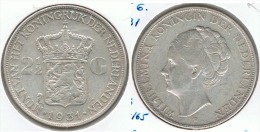 HOLANDA 2 Y MEDIO GULDEN 1931 PLATA SILVER G1 - 1 Gulden