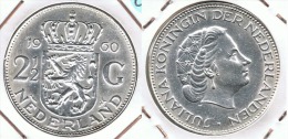 HOLANDA 2 Y MEDIO GULDEN 1960 PLATA SILVER G1 - 2 1/2 Gulden