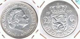 HOLANDA 2 Y MEDIO GULDEN 1966 PLATA SILVER G1 - 2 1/2 Florín Holandés (Gulden)