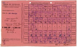 Romania, 1939/1940, Social Insurance Ticket - Nice Franking, Many Postmarks - Marcophilie