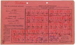 Romania, 1939/1940, Social Insurance Ticket - Nice Franking, Many Postmarks - Poststempel (Marcophilie)