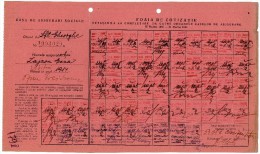 Romania, 1939/1940, Social Insurance Ticket - Nice Franking, Many Postmarks - Postmark Collection