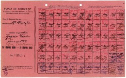 Romania, 1939/1940, Social Insurance Ticket - Nice Franking, Many Postmarks - Poststempel (Marcophilie)